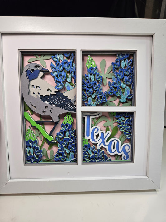 Texas with Mockingbird and Bluebonnets