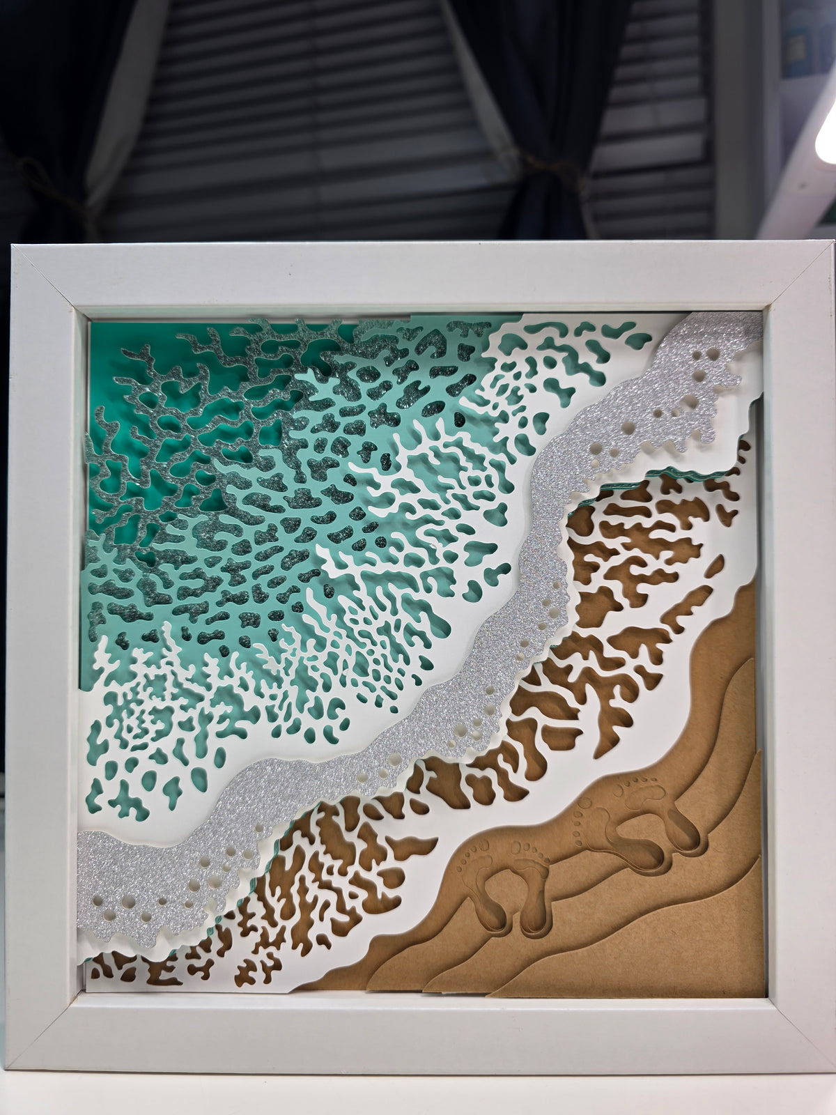 Beach with footprints